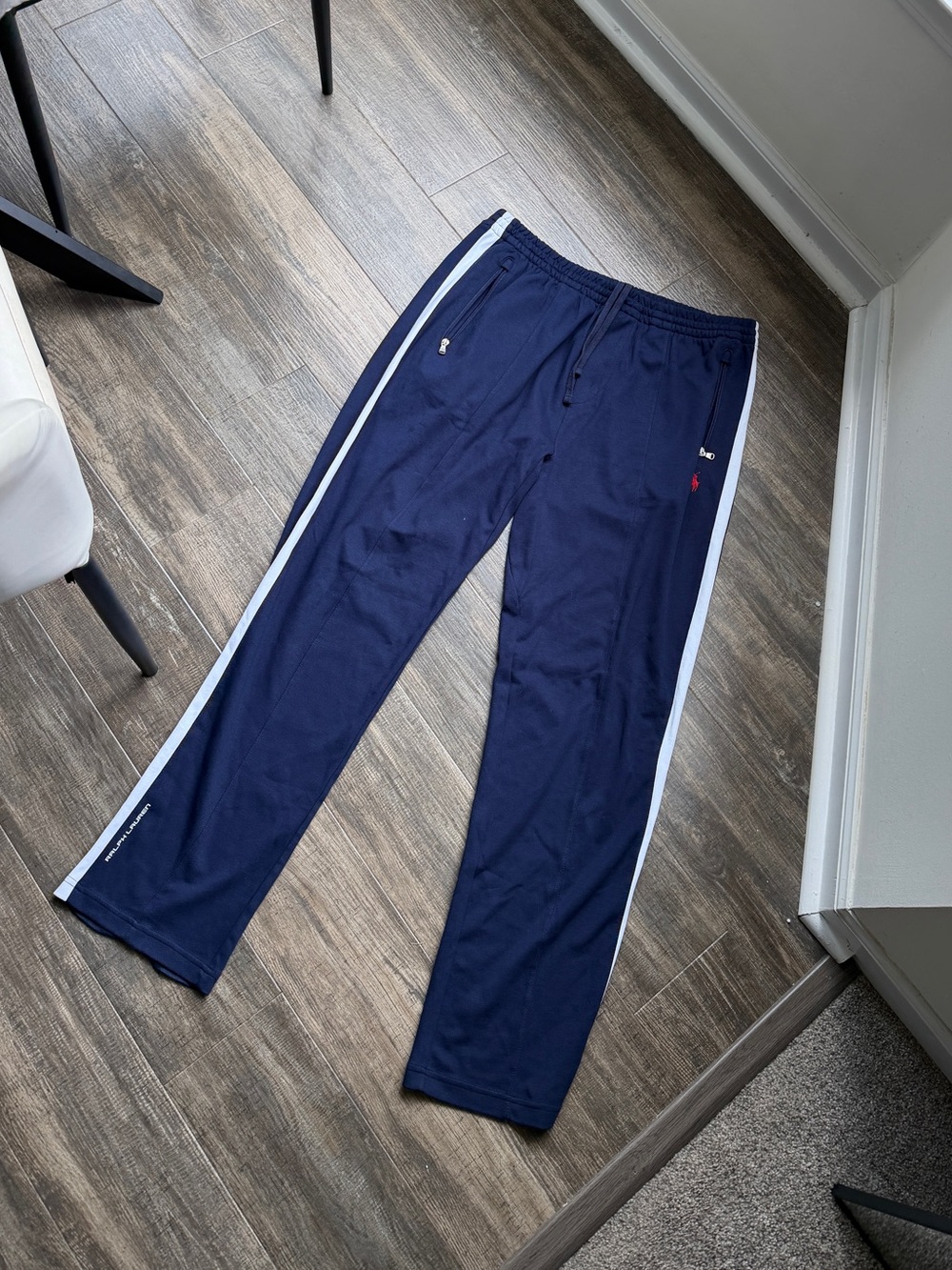 Polo Ralph Lauren navy blue striped white sweats XL - Picture 3 of 4